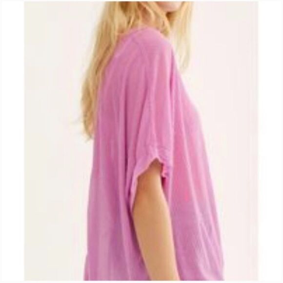 We the Free/Free People Purple/Pink Sadie V Neck Dolman Tee. Size Medium. EUC! - Picture 3 of 11